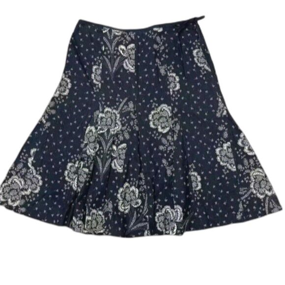 J. Crew Dresses & Skirts - J. Crew navy blue summer skirt cotton boho 2 xs s paisley floral j.crew